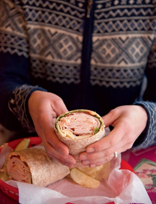 A deliciously stuffed wrap at J-Town Deli.