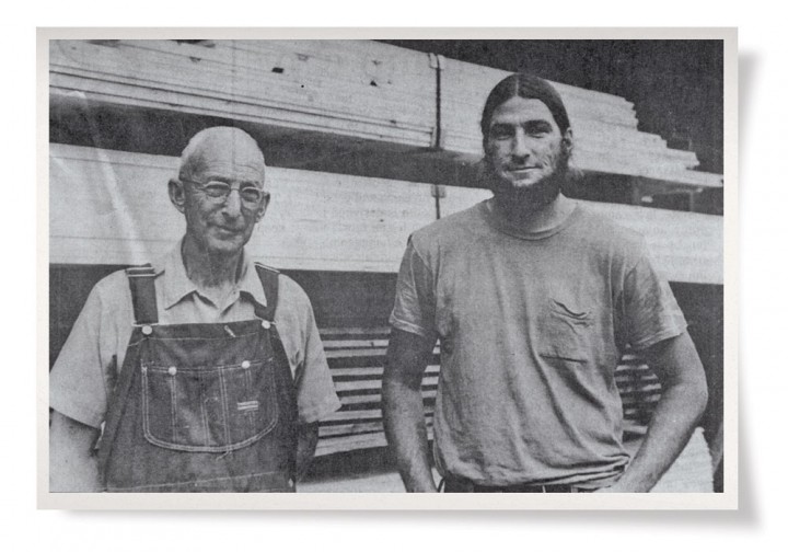 Young Tom with his grandfather, Harold Wilkins.