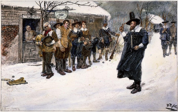 "The Puritan Governor interrupting the Christmas Sports," by Howard Pyle c. 1883
