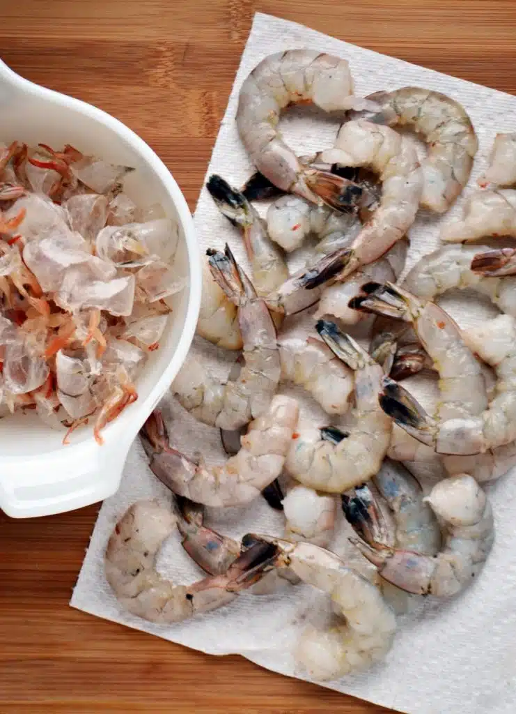peeled raw shrimp