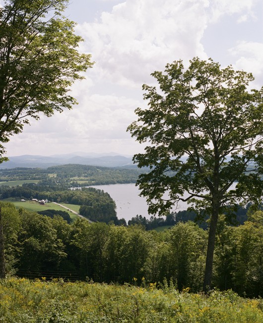 An overlook of the scenic hills & farmland that surround Caspian Lake.