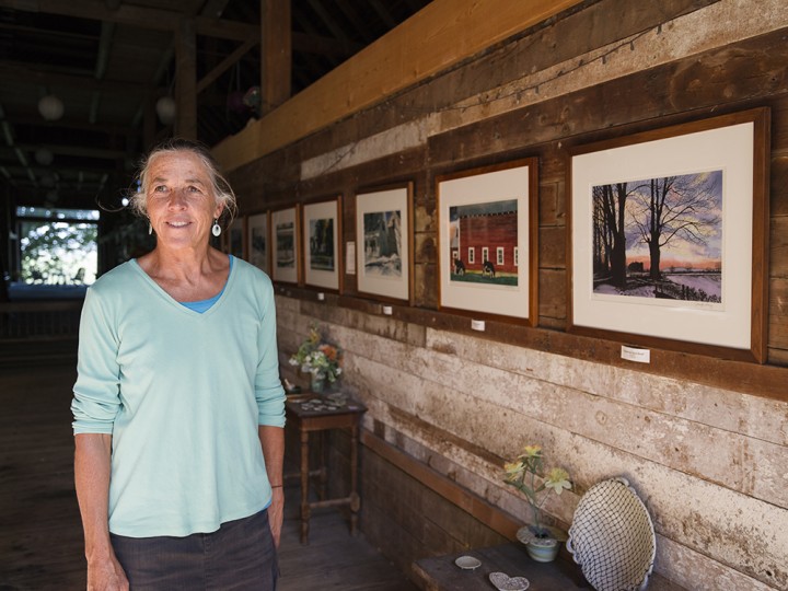 Artist Jennifer Ranz inside her Greensboro Barn & Gallery.
