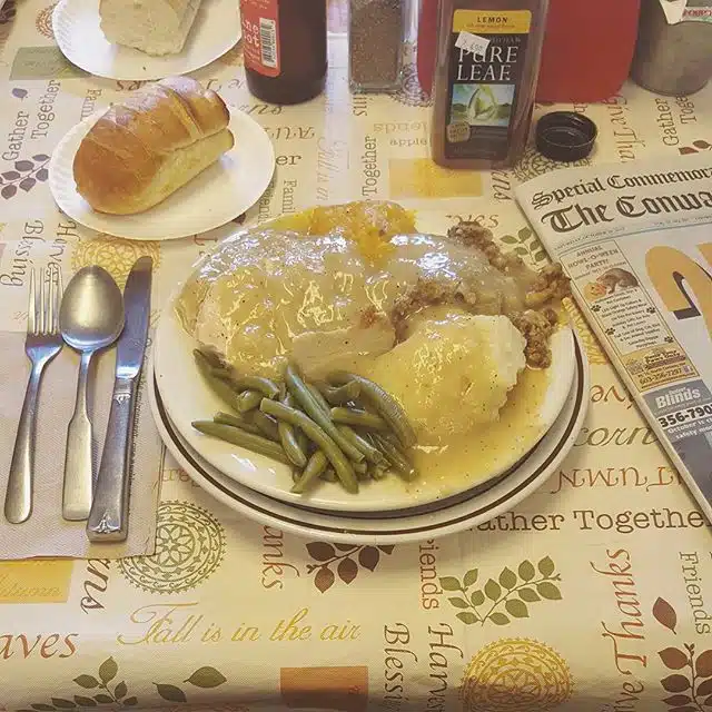Comfort food for lunch at the Stow Corner Store in Stow, ME.