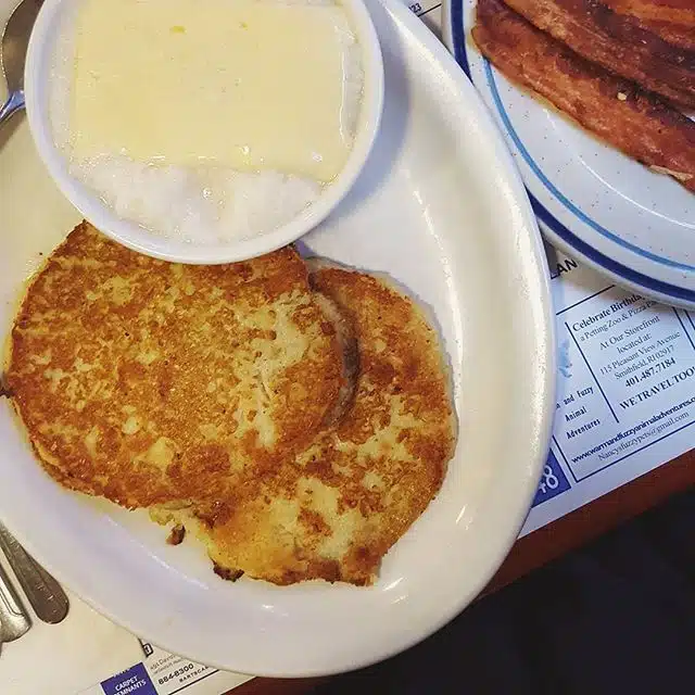 Johnnycakes from Jigger’s Hill and Harbor Diner in East Greenwich, RI.