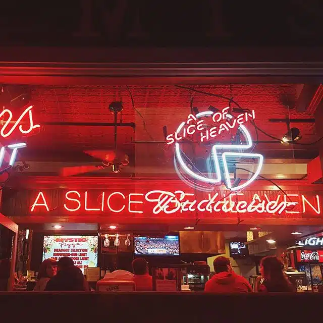 Channeling the movies at Mystic Pizza in Mystic, CT.
