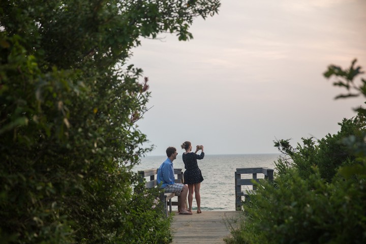 My cousins Mike and Plamena Quintevalla watching the sunset over the Cape Cod Bay.