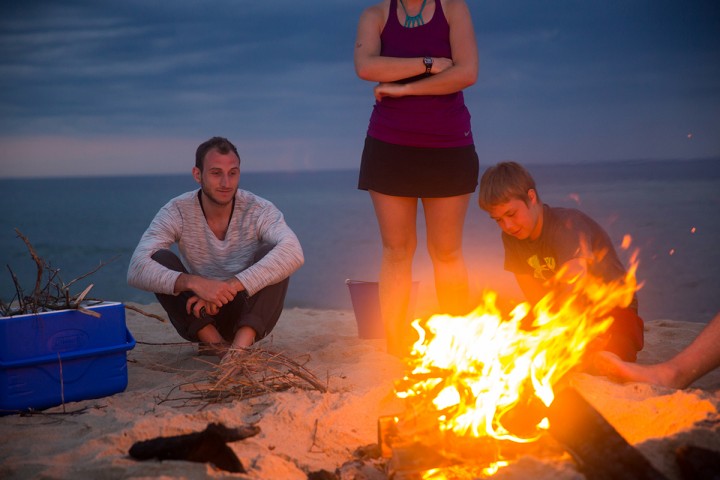 My little brother Matt Casserly, my sister Mary Casserly and my cousin Owen starting our annual beach bonfire!