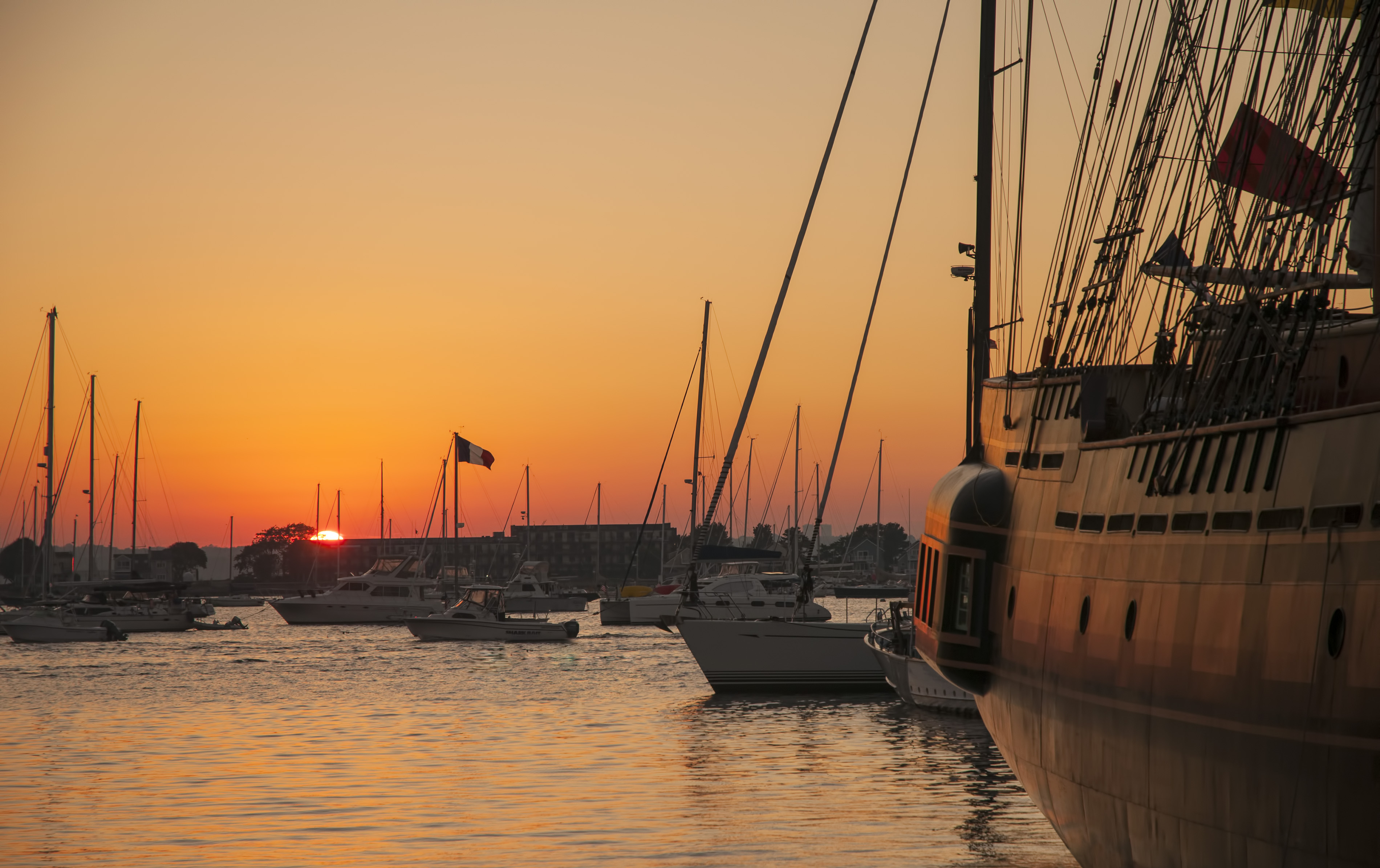 Sunset On Newport Harbor New England Today