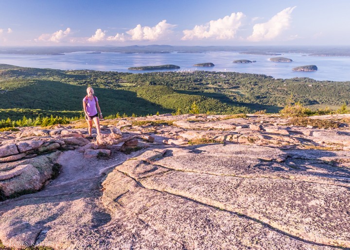 Hiking Cadillac Mountain’s North Ridge Trail, which offers terrific views of Frenchman Bay and the Porcupine Islands. 