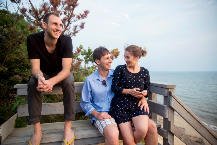 Dominic’s brother Matt, his cousin Mike Quintevalla, and Mike’s wife, Plamena, watch the sunset over Cape Cod Bay in Orleans. “Usually after dinner we head to the beaches on the bay side to watch the sunset,” Dom says. 
