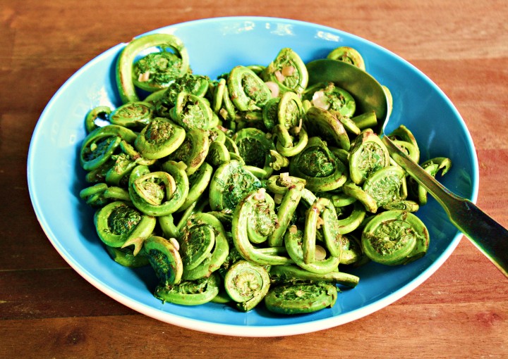 Fiddleheads, simply cooked.