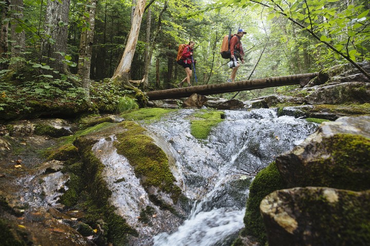 Many streams were crossed along the 19-mile Brook Trail on the way to Carter Notch Hut.
