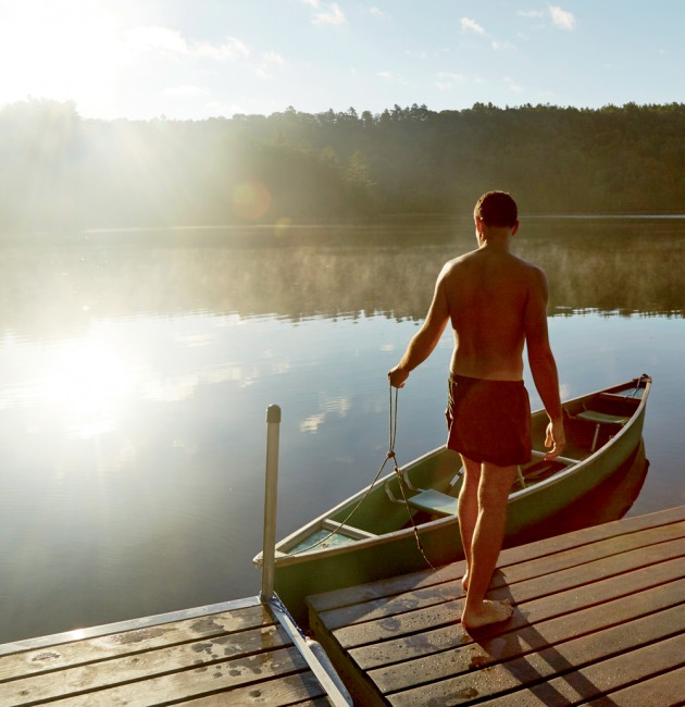 An early morning in  August finds the author  on his dock on “Number  10 Pond,” officially known as Mirror Lake, in north-central Vermont.