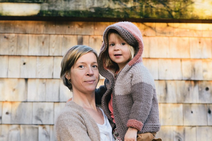 Hoge with her daughter, Imogen Hutchisen, at their home in Falmouth, Maine.