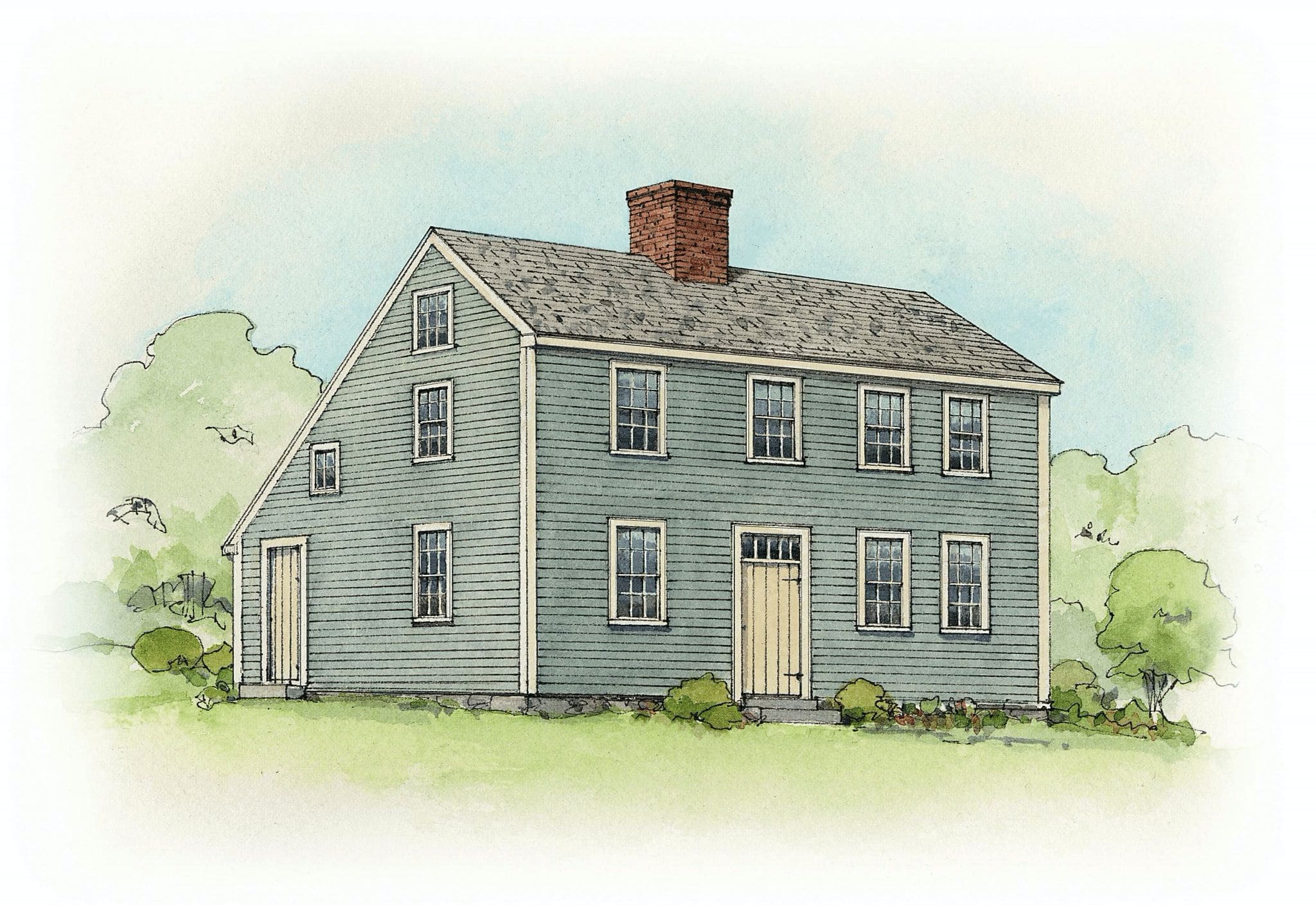 Saltbox House Illustration 0523 