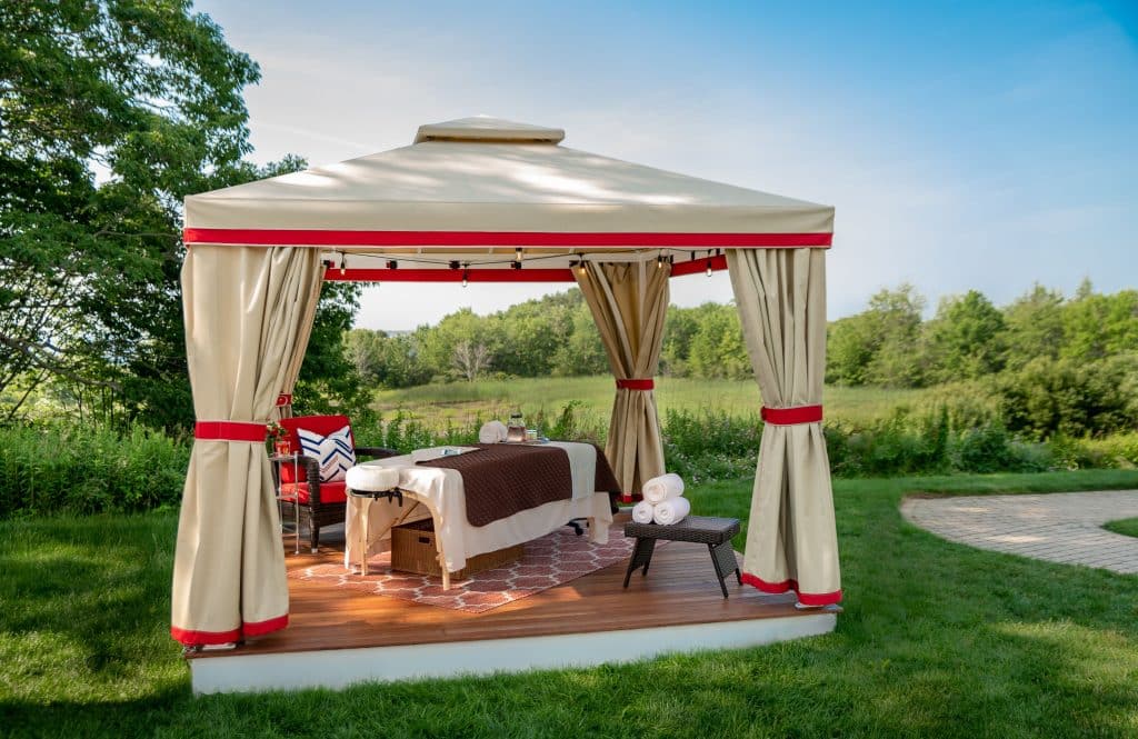 Outdoor Spa Cabana at Inn by the Sea in Maine