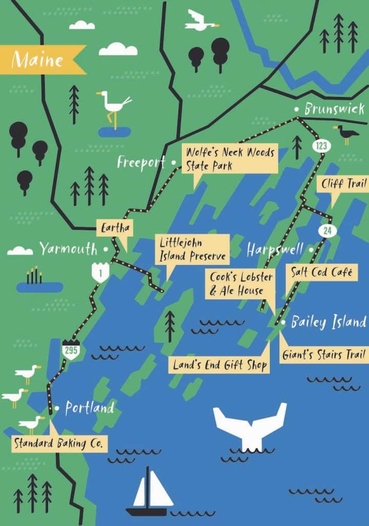 Scenic Coastal Maine Map