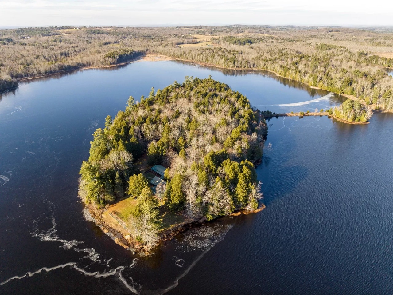 House For Sale An AllSeason 1974 Log Cabin on a Private Maine Island