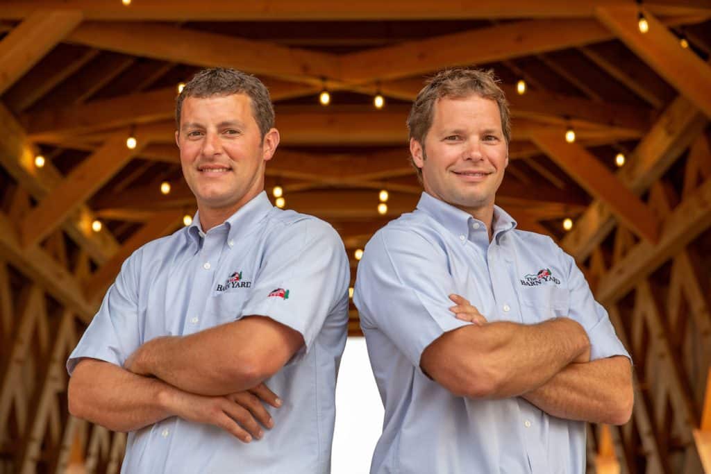 Representing The Barn Yard’s third generation of family leadership are Vice President Chris Skinner, left, and President Everett Skinner IV.