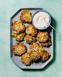 Herbed Zucchini Fritters with Salted Yogurt