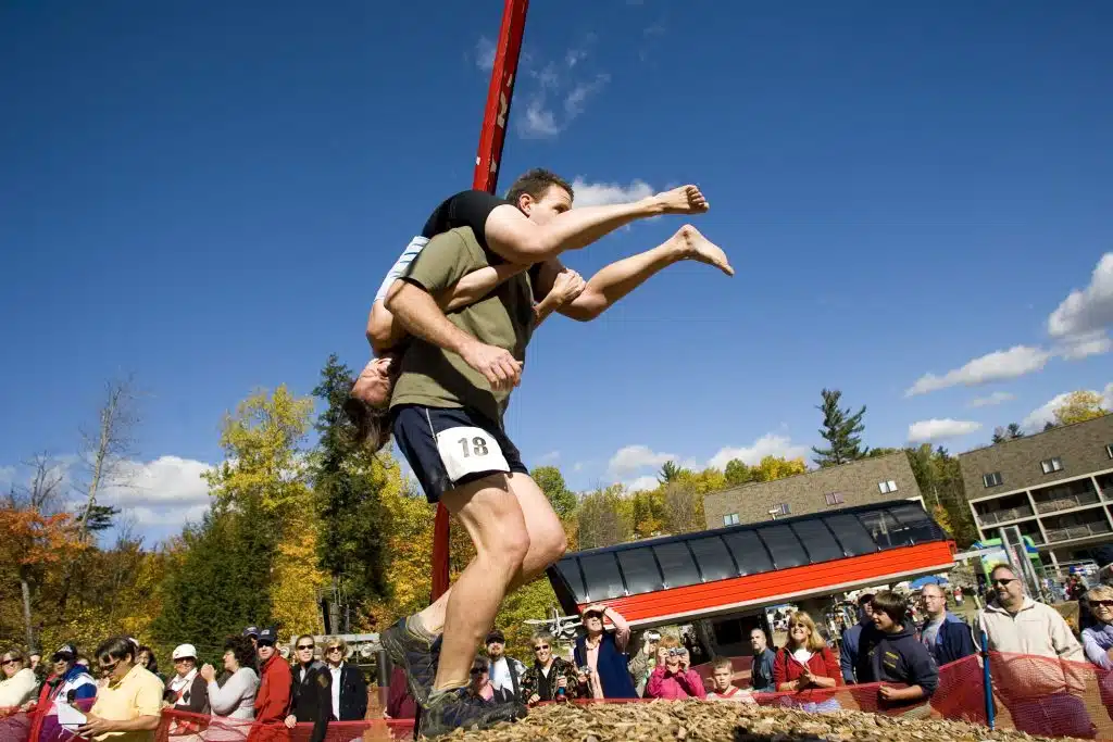 North American Wife Carrying Championship, one of New England's best fall events
