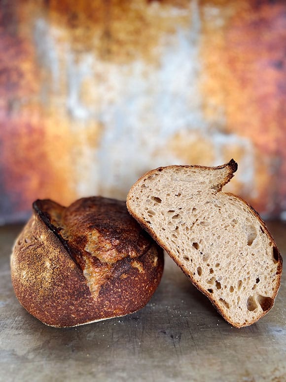 Loaves of sourdough bread