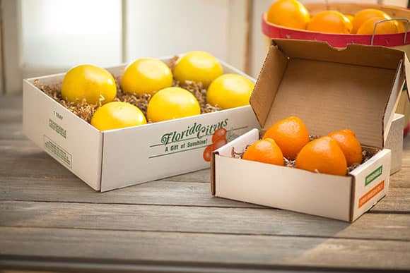 Boxes of citrus fruits