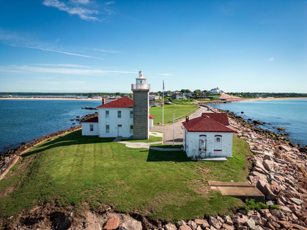 Watch Hill Lighthouse on the Rhode Island coast