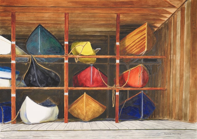 Shelved Departures Watercolor Painting by Barbara Prey