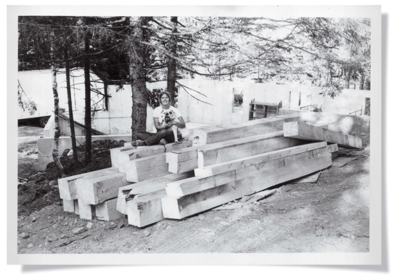 Goodrich in 1983, sitting atop support beams for the first floor. 