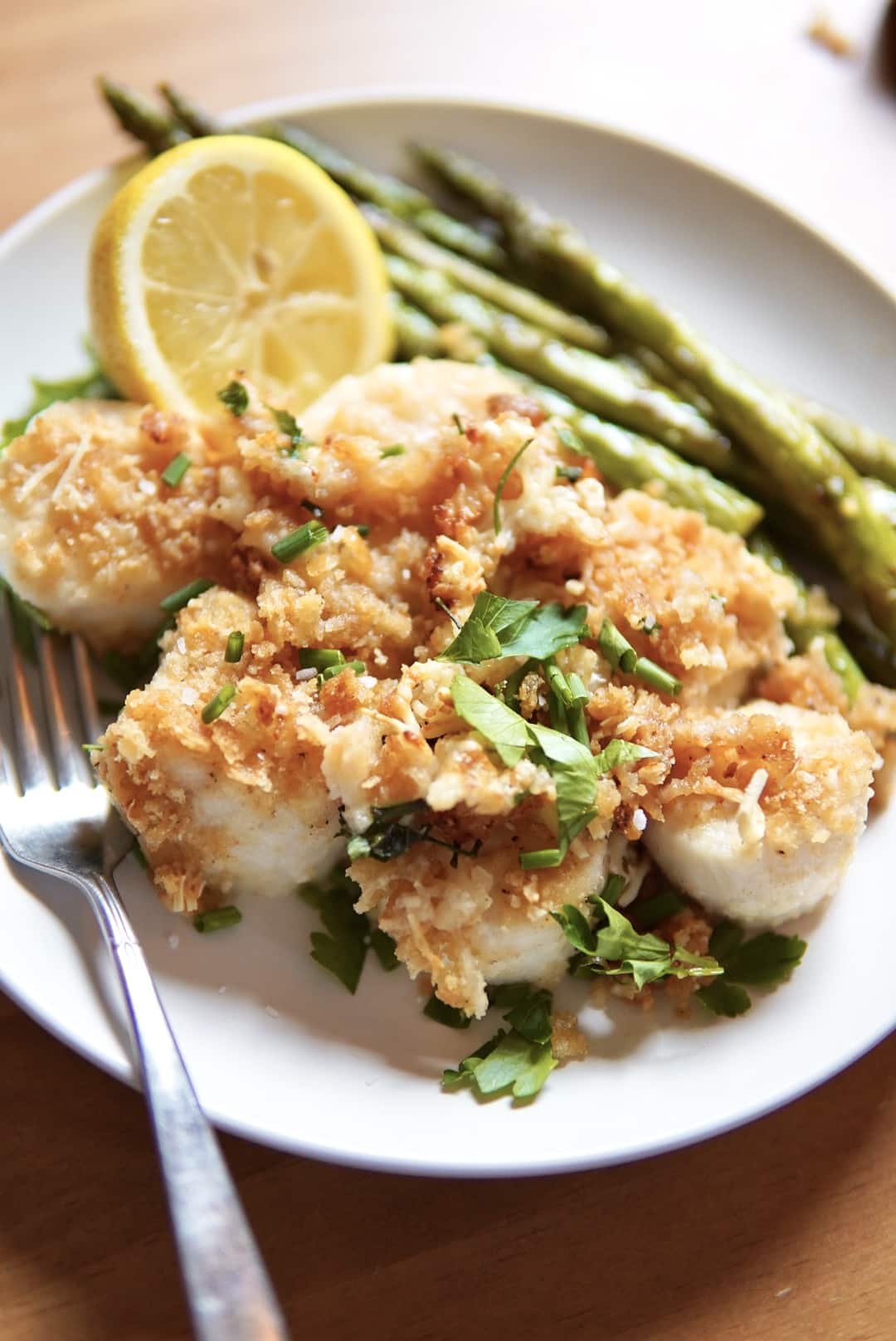 white fish with ritz cracker topping