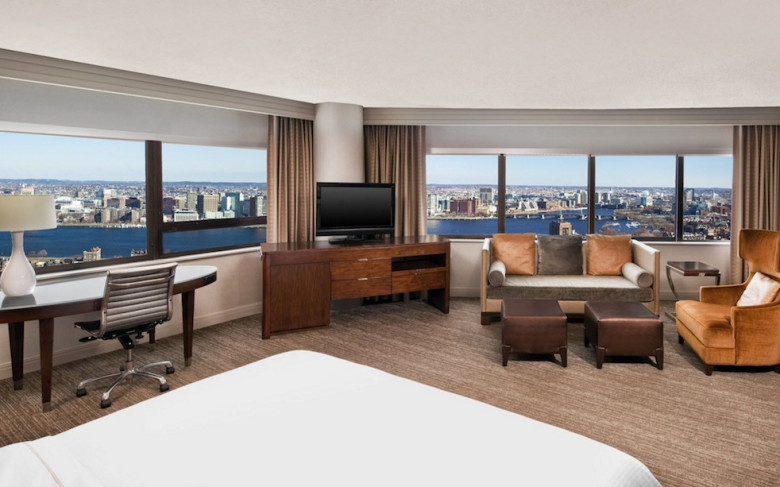A river-view studio suite at the Westin Copley Place. | Boston Hotels with a View