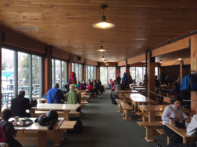 Inside the lodge at lunchtime.