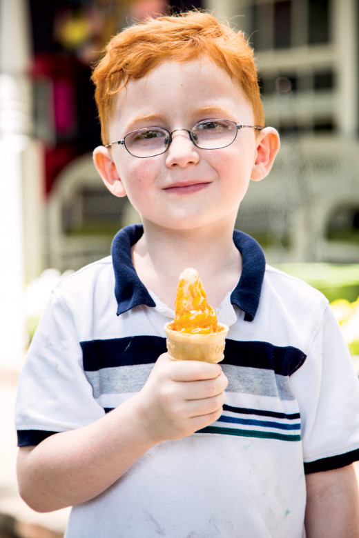 A young devotee of Main Street Creamery & Café.