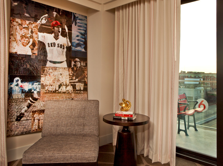 Carlton Fisk Portrait in Fenway Park Suite, Hotel Commonwealth