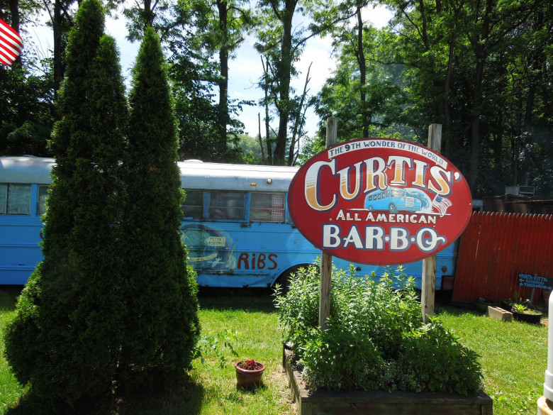 The sign that marks the spot at Curtis’ All American Bar-B-Q. 
