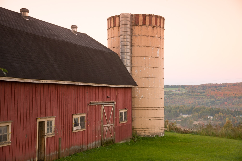 Barn and Silo at Wildflower Inn in Lyndonville, Vermont.