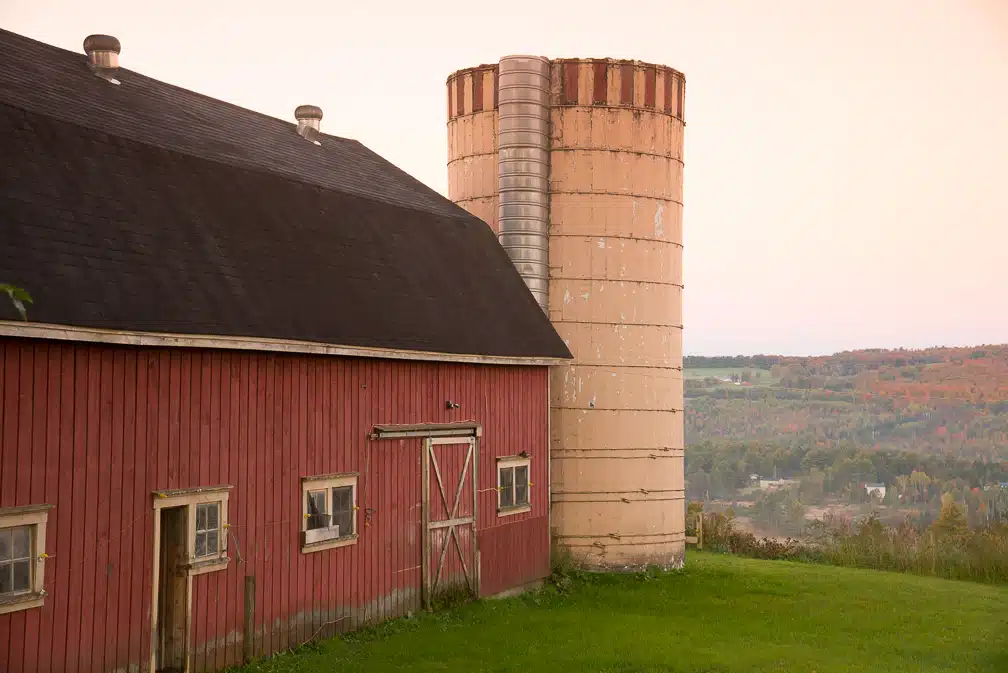 Barn and Silo at Wildflower Inn in Lyndonville, Vermont.