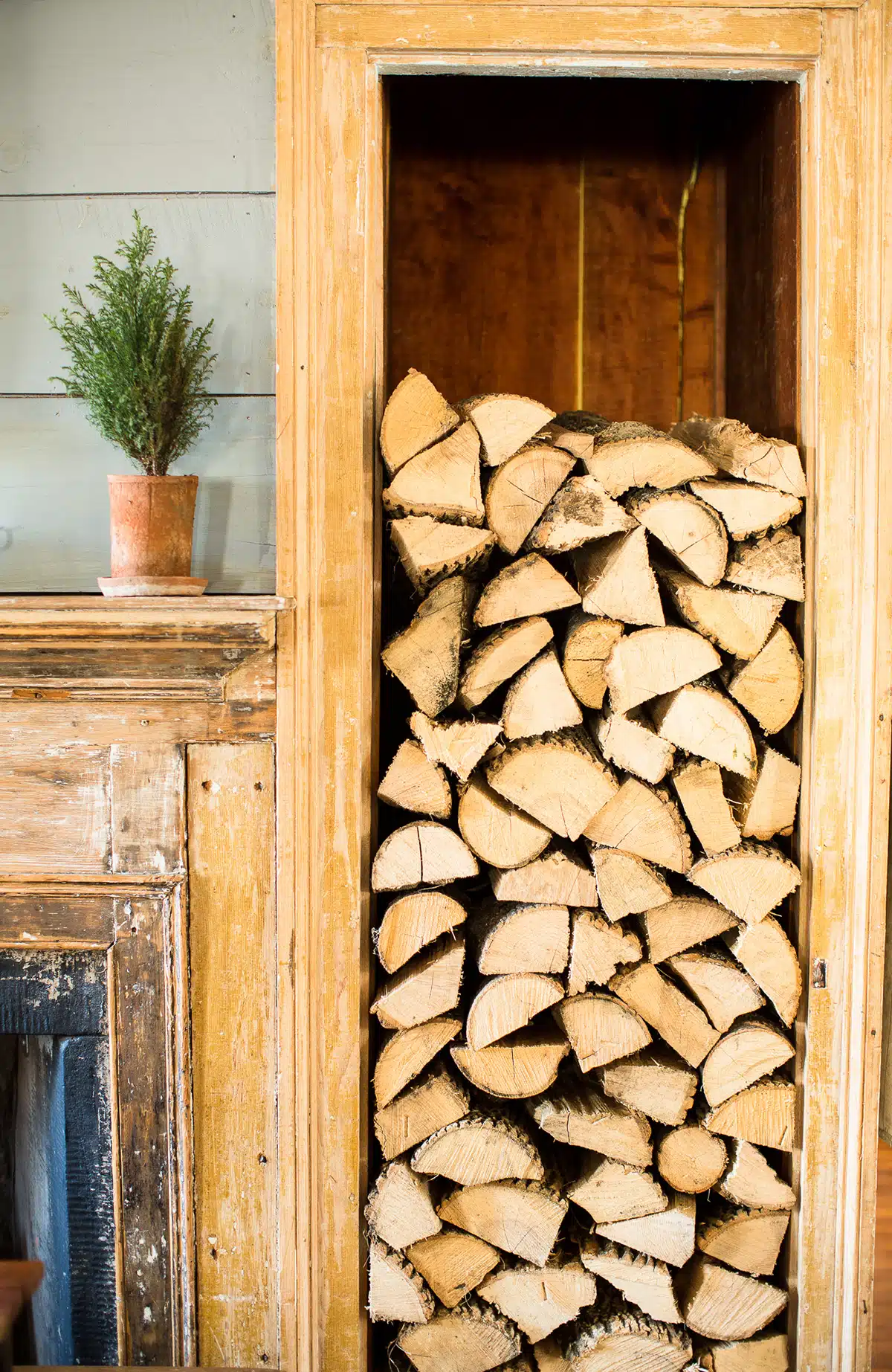 Firewood stacked at Prairie Whale.