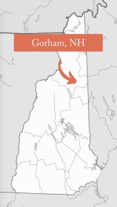 Gorham New Hampshire Dove Vedere il Fogliame Weekend Mappa