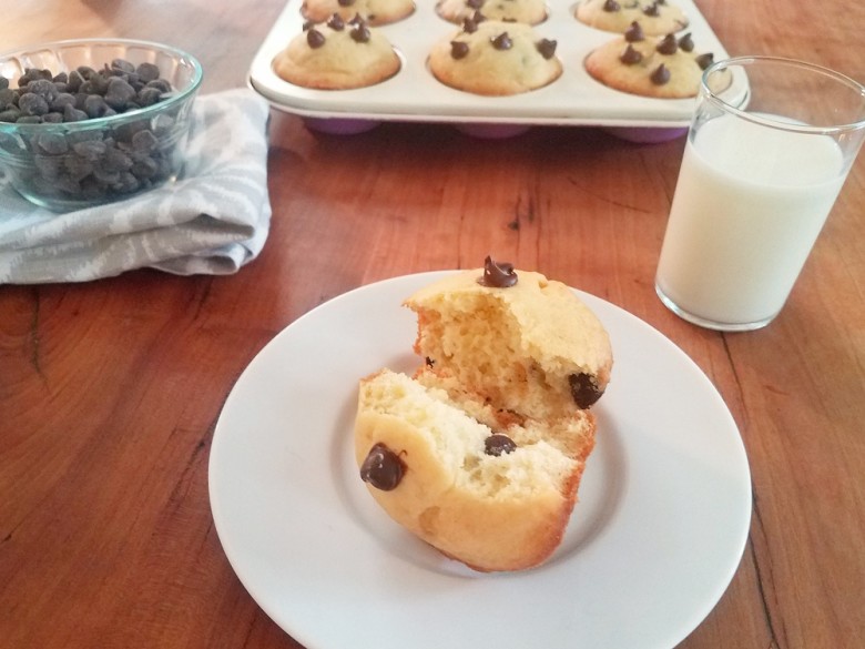 These tender, fluffy chocolate chip muffins turn your favorite cookies into breakfast fare.