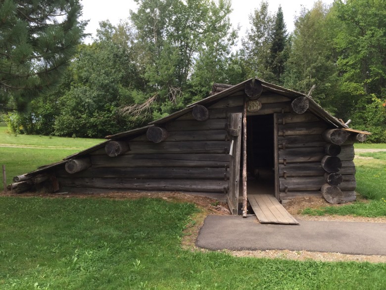The 1820 Camp replicates the simple living quarters Maine loggers called home during their winters in the woods in the early 19th century. 