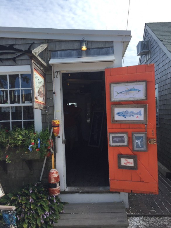 Nantucket doesn't suffer from a lack of shops. One of the more interesting areas to visit is the Old South Wharf, where a bevy of artists and artisans now populate the harbor's renovated buildings. There you'll find Pete's Fresh Fish Prints, where Peter VanDingstee practices Gyotaku, the Oriental art of creating prints of genuine fish on delicate rice paper.