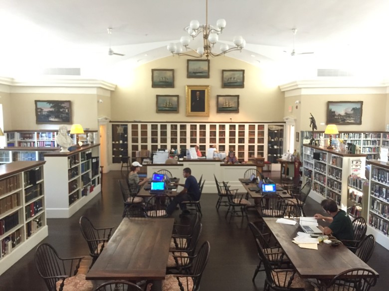 Inside the Atheneum's upstairs reading room. 