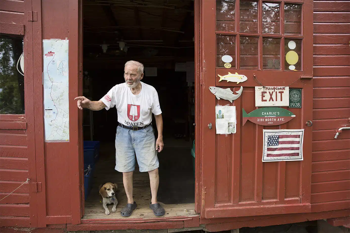 Charlie himself, of Charlie's Boathouse, an institution on the lake. Follow the bike path north out of Burlington and you can't miss it.