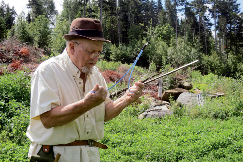 John Wayne Blassingame at work. The practice of dowsing—using a forked stick, rod, or other tool to locate underground water or minerals—was first described in detail in 16th-century Germany, though some believe it goes back to prehistoric times.