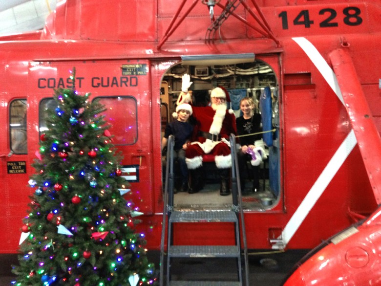 Santa takes flight at the New England Air Museum.