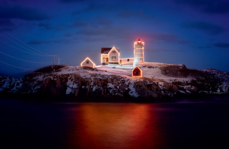 Decking the Nubble The Nubble Light Lighting at Christmas Yankee