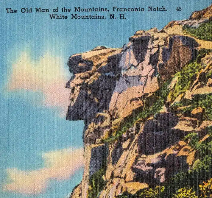 New Hampshire License Plate – Old Man Mountain Graphic, Random Letters/Numbers, Craft Grade (Used)