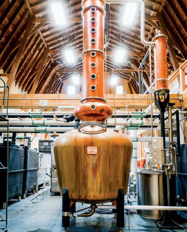 WhistlePig’s copper still, named the Mortimer (after its late porcine mascot).